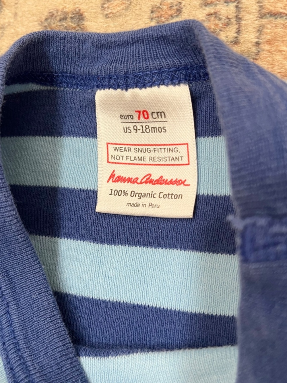 Hanna Andersson Blue Striped Pajama Set - Picture 2 of 2